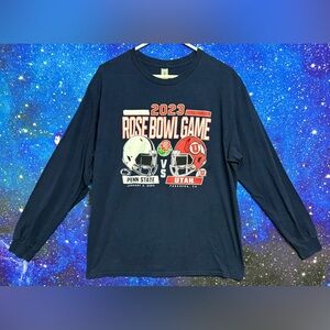 2023 Rose Bowl Game Navy Long Sleeve Shirt NCAA Penn State Vs Utah Sz Lg